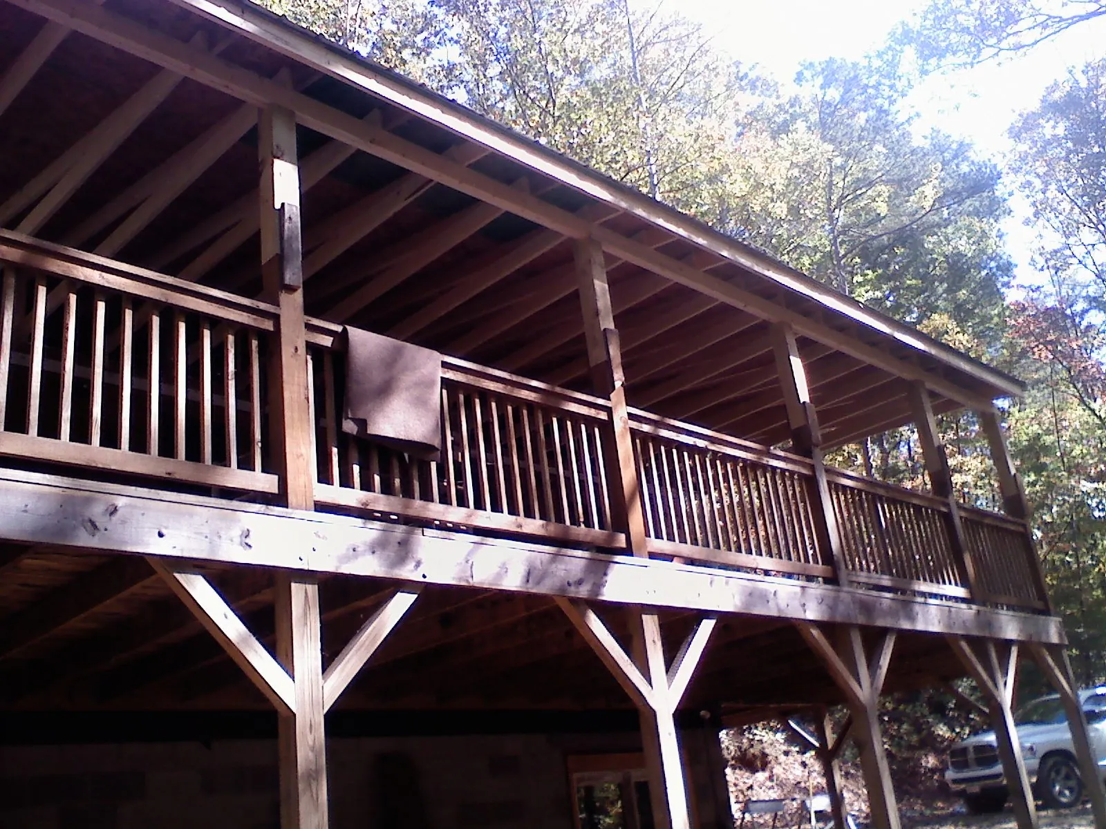 Timber framing under a new elevated porch and deck — Roof Leak Repair in Franklin Furnace by Roofing Brothers